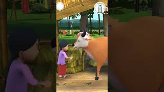 Meena is feeding the cow #shorts #cartoon #short