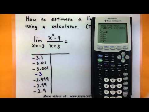 Calculus - Estimate a limit using a TI-83/84 calculator Calculus - Estimate a limit using a TI-83/84 calculator