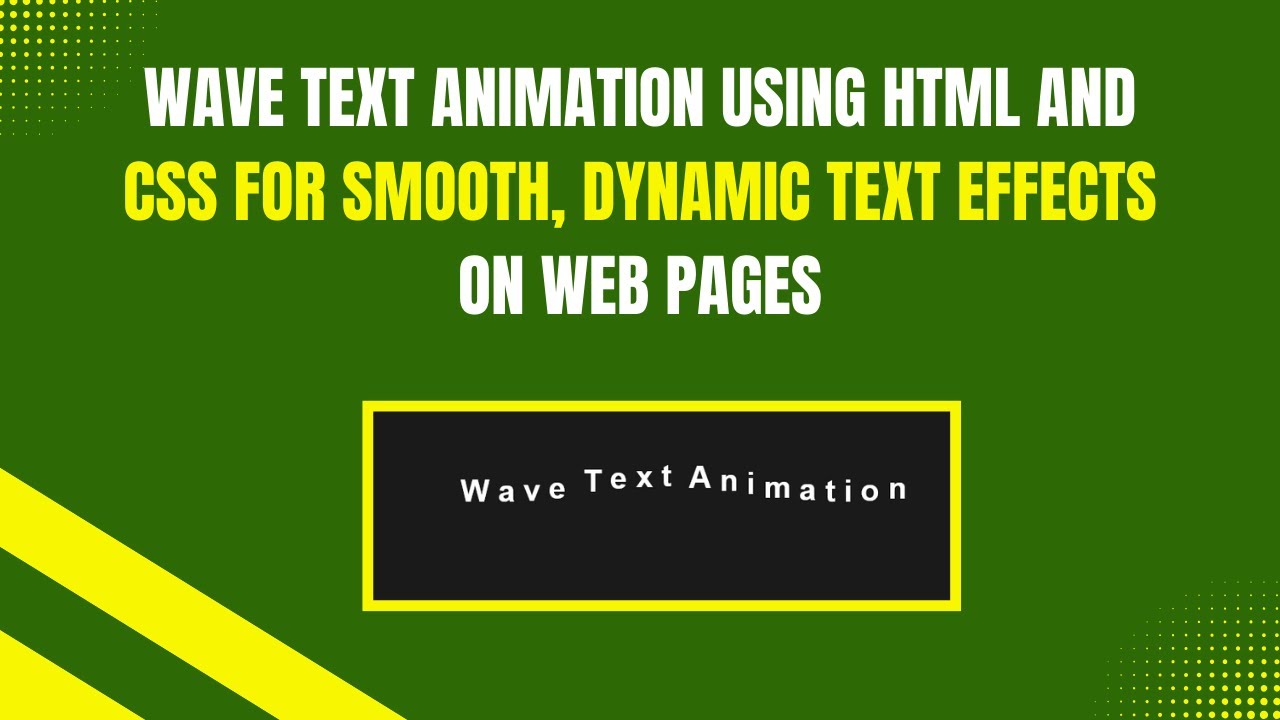 Wave Text Animation With Html And Css Step By Step Guide рџњљ Youtube