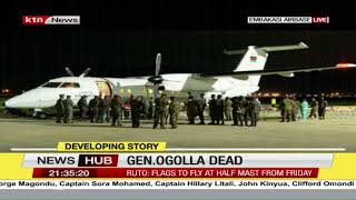 Bodies of the deceased from the KDF helicopter accident arrive in Nairobi
