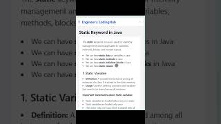 Static Keyword in Java Explained in 60 Seconds | Java Interview Question | Java Tutorial