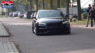 AUDI S3 stage 2+ entering car meet, small drift on grass