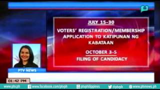 [PTVNews-1pm] Voter's Registration para sa Baranggay at SK Elections, bukas na [07|14|16]