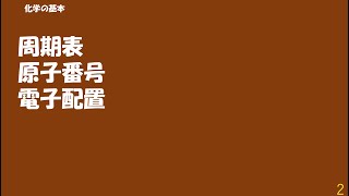 化学の基本３　周期表と原子番号