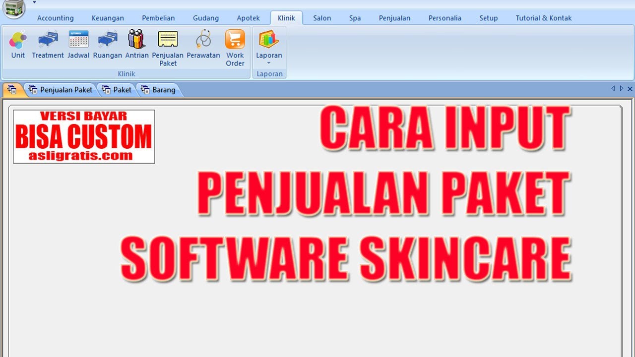 CARA INPUT PENJUALAN PAKET SOFTWARE SKINCARE - YouTube