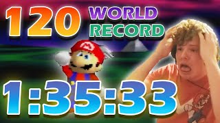 [WORLD RECORD] Super Mario 64 120 star speedrun in 1:35:33