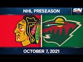 NHL Pre-Season Highlights | Blackhawks vs. Wild - Oct. 7, 2021