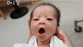 쌍둥이 생후2일  아빠가 노래 불러준후 신생아 반응은?Newborn reaction after dad sings a song,cute baby,귀염주의,신생아영상,#shorts