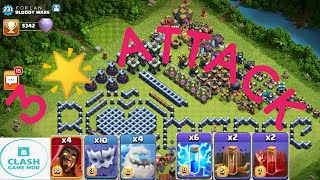 TH14 Yati Super wizard Ice golem\u0026 Lighting+Sceltone+EQ spell Attack - Best TH14 Attack Strategy 2021