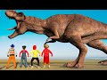 T-REX VS Raptor Blue Save Nick,Tani | JURASSIC PARK In Real Life VS Scary Teacher 3D Dinosaur Movie