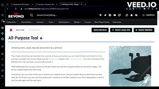 All Purpose Tool Features on the Character Sheet - D&D Beyond