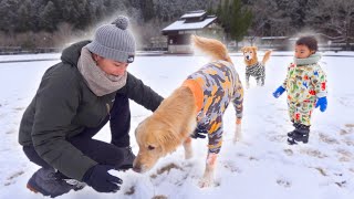 積雪2センチで大はしゃぎする兄弟が可愛すぎるww