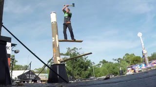 STIHL® TIMBERSPORTS® Australian Championship 2016 Springboard axe-tion.