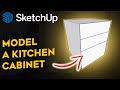 Model a Kitchen Cabinet in SketchUp. Modeling tutorial.