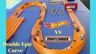 Hot Wheels vs Matchbox Double Epic Curve tournament race