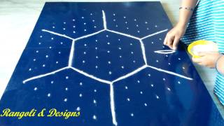 Beautiful Queen bee  kolam with 13 to 7 dots | simple rangoli designs  with dots | easy rangoli ||