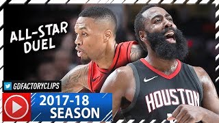 James Harden vs Damian Lillard All-STAR Duel Highlights (2017.12.09) Blazers vs Rockets - MUST SEE!
