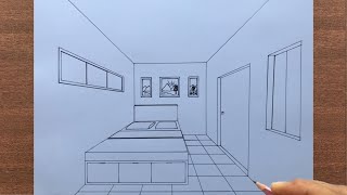 How to Draw a Room in 1 Point Perspective