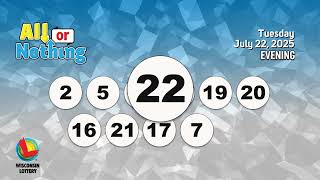 Wisconsin Lottery Evening Draw 07/22/2025