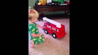 Playing with New Tonka Fire Truck Toy