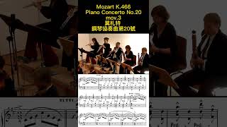 Mozart Piano Concerto No.20 K466 mov.3 莫扎特 鋼琴 協奏曲 第20號 モーツァルト ピアノ Score Sheet 譜 樂譜 乐谱 【Kero】 #shorts