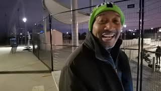 Evangelist Gerald Thompson Entertaining The Ice Skaters On A Cold Evening At Chinguacousy Park