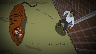 A crazy man locked me up in a tiger enclosure