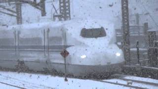 2014年2月8日　東海道新幹線（雪）