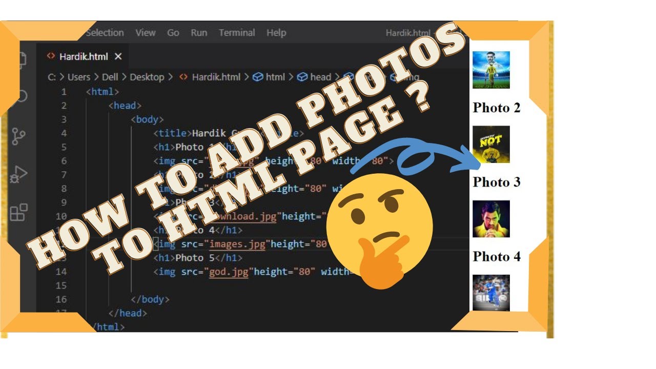 How To Add Images In HTML Page Full Tutorial - YouTube