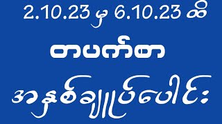 2.10.23 မှ 6.10.23 ထိ အကောင်းဆုံး တပတ်စာ အနှစ်ချူပ် ...