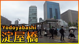 【4K60fps】大阪散歩 | 小雨の土佐堀から淀屋橋の地下を通って北浜まで散歩しました | Walk in Osaka | Yodoyabashi, Kitahama