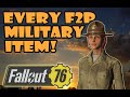 [Fallout 76] Every F2P Military Item! (As of Aug 2024)