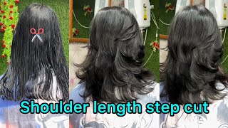 Step Cut For Short Hair || step by step || Haircut || ​ feather cut ⁠​⁠@pratibhabeautyparlour9039