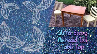 Epoxy Glitter Mermaid Tail Table