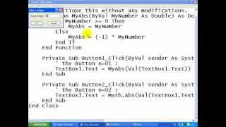 Visual Basic 2010 صنع the function Abs()