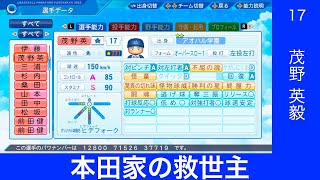 [パワプロ2022]本田家の救世主！茂野英毅投手！