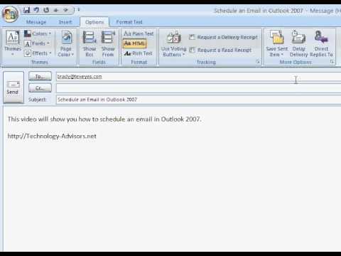 How To Schedule Email Outlook 2007 How To Schedule Email Outlook 2007