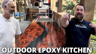 DIY Outdoor Kitchen Epoxy River Table Countertops