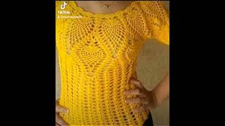 ලස්සනයි නේද 😍😍@yuleeCrochet #crochet #crochetblouse #blousedesign #forlady #forgirl