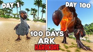 I Survived 100 DAYS as a DINOSAUR in Hardcore ARK Survival Evolved
