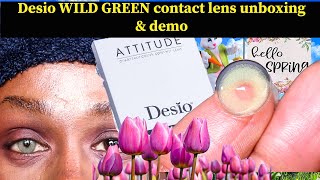 Desio WILD GREEN contact lens unboxing \u0026 review