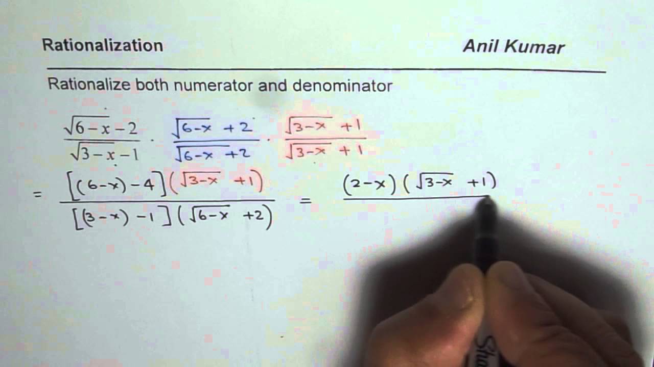 How To Rationalize Both Numerator And Denominator - YouTube