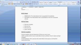 Oracle sql materialized view refresh complete