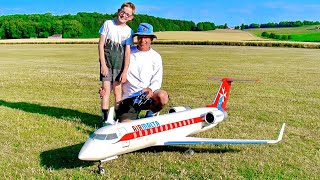 WOW !!! STUNNING !!! BOMBARDIER LEARJET / RC SCALE MODEL ELECTRIC EDF JET AIRLINER / FLIGHT DEMO !!!