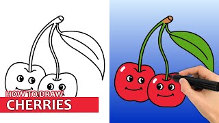 How To Draw Cherries (Easy Drawing Tutorial)