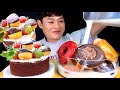 ASMR 촉촉한 우유도넛 레드글레이즈 누텔라바나나 도넛과 쇼콜라 케이크 먹방~!! Sweet Doughnuts With Milk Chocolate Cake 🎂🍫 MuKBang~!!