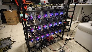 The 19 x GPU Mining Rig AFTERMATH