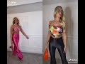 SD?576x1024 - Lady in Shiny Glossy Lycra Spandex Bell Bottom Pants