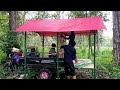 hujan deras bermalam di dalam hutan jati camping