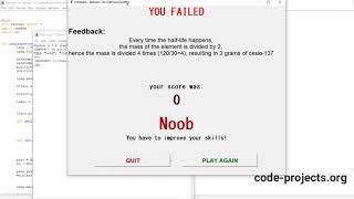Math Science Quiz in Python with Source Code | Source Code & Projects